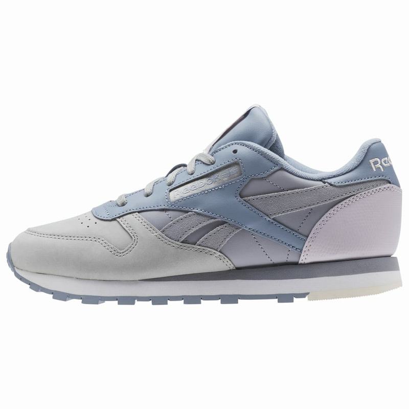 Tenisi Reebok Classic Leather Pm Dama Gri/Albastri Romania AZ7942SZ